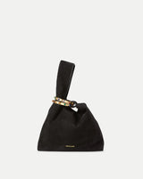 Veronica Beard Swing Clutch Black Suede