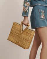 Veronica Beard - Bamboo Vesper Tote - Natural Wicker