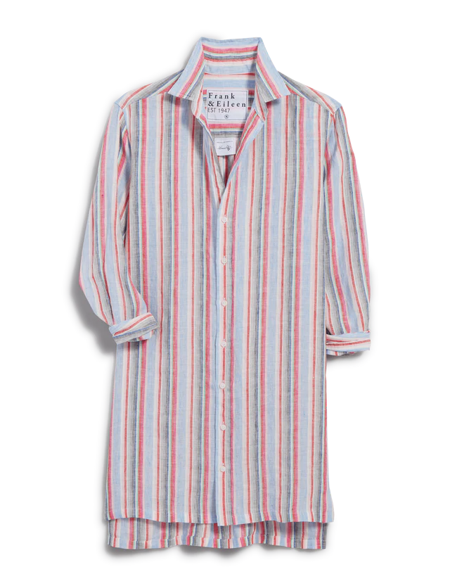 Frank & Eileen Hunter Shirtdress multi pink green stripe