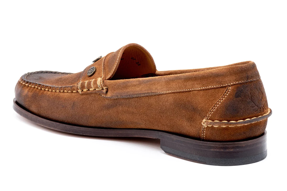 Martin Dingman - 2nd Amendment Suede Leather Penny Loafers - Tobacco