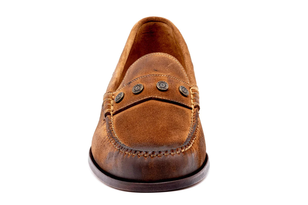 Martin Dingman - 2nd Amendment Suede Leather Penny Loafers - Tobacco