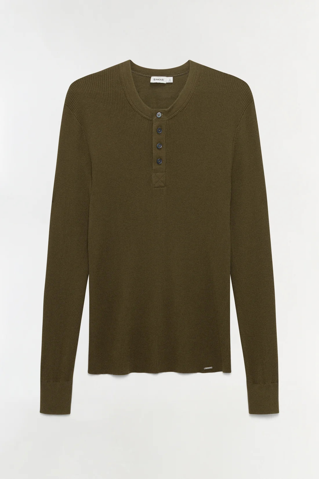 SIMKHAI - Hezekiah Classic Henley - Dark Olive