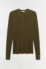 SIMKHAI - Hezekiah Classic Henley - Dark Olive