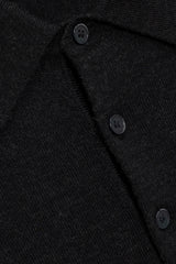 SIMKHAI - Reynolds Long Sleeve Polo - Dark Charcoal Melange