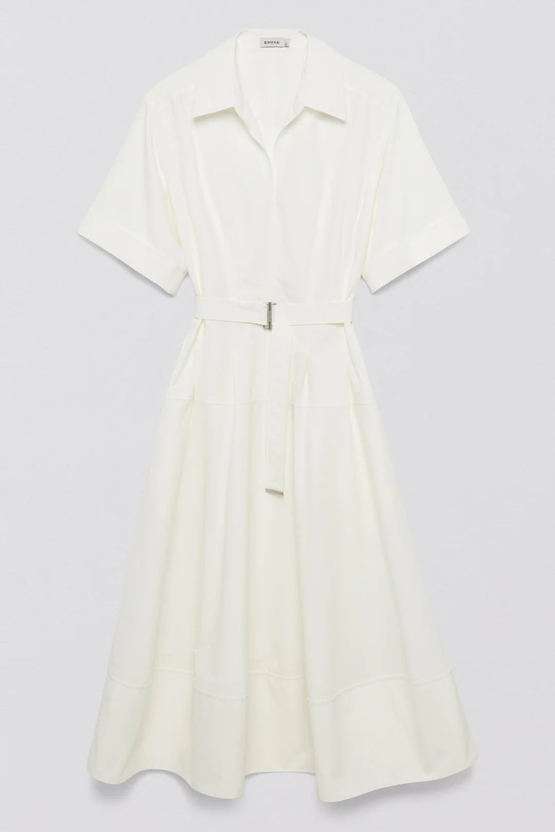 SIMKHAI - Deanna Belted Midi Dress - White