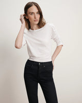 Veronica Beard Waldorf Ruched Tee - White
