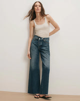 Veronica Beard Taylor High Rise Wide Leg Jean in City Lights