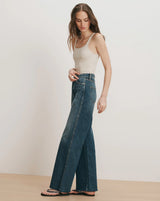 Veronica Beard Taylor High Rise Wide Leg Jean in City Lights