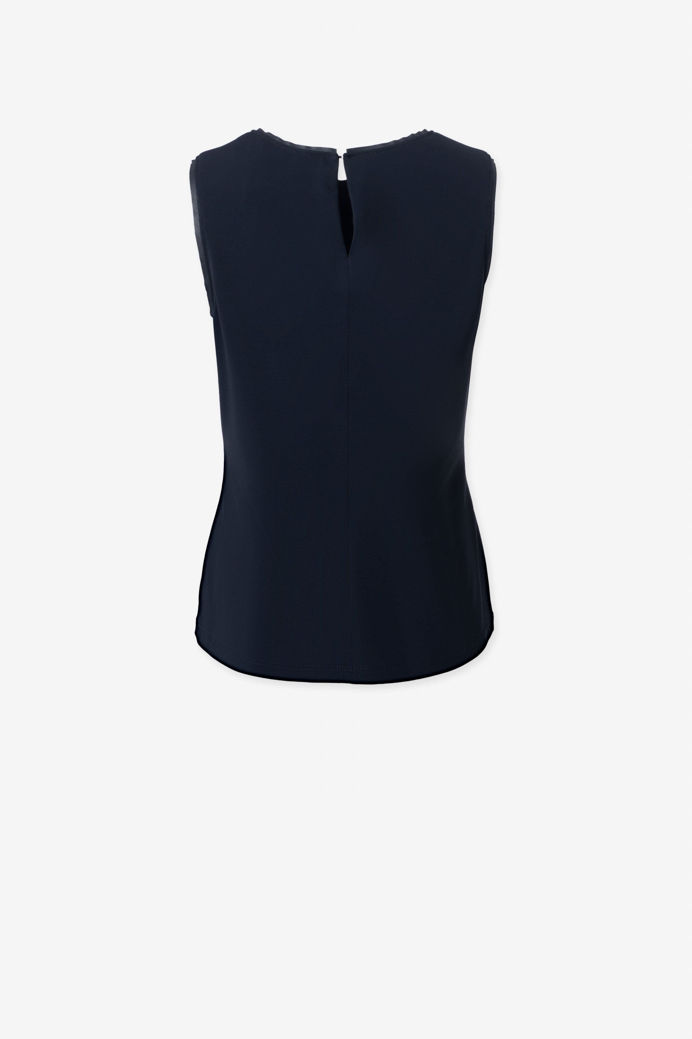 Iris Setlakwe - Sleeveless Top w Vegan Leather Trims - Navy