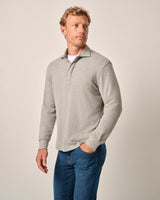 Johnnie O - Middleton Cotton Stretch Flannel Pullover - Light Grey