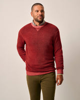 Johnnie O -  Burgess Garment-Dyed Crewneck Sweater - Merlot