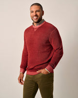 Johnnie O -  Burgess Garment-Dyed Crewneck Sweater - Merlot