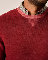 Johnnie O -  Burgess Garment-Dyed Crewneck Sweater - Merlot