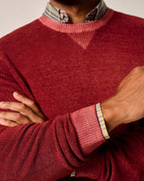 Johnnie O -  Burgess Garment-Dyed Crewneck Sweater - Merlot