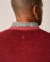 Johnnie O -  Burgess Garment-Dyed Crewneck Sweater - Merlot