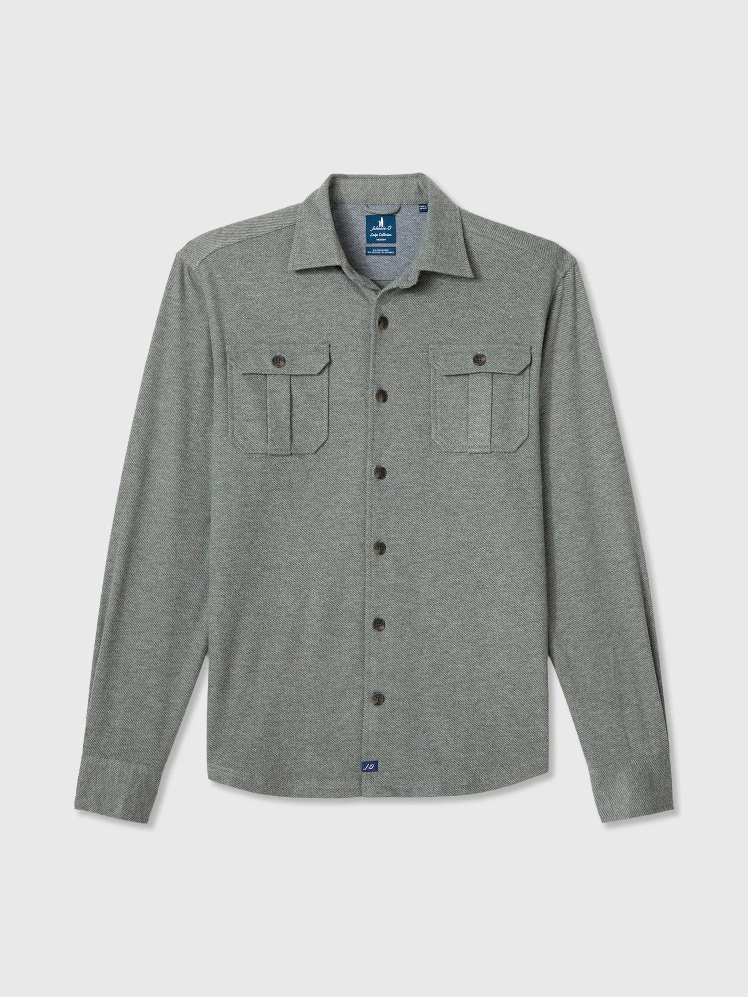 Johnnie-O- Sequoia Twill Solid Button Up Shirt- Forest