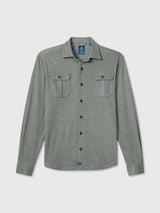 Johnnie-O- Sequoia Twill Solid Button Up Shirt- Forest