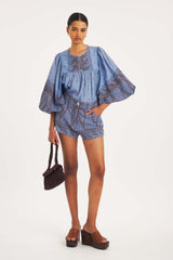 Antik Batik Johri Blouse in Blue