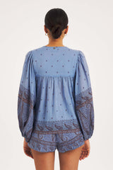 Antik Batik Johri Blouse in Blue