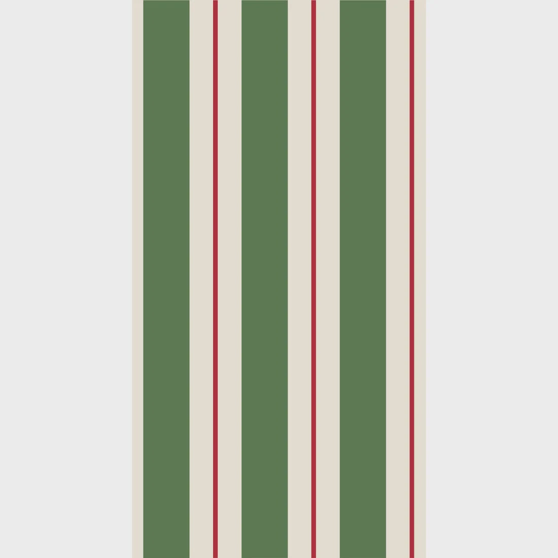 Hester & Cook - GREEN/RED AWNING STRIPE - Guest Napkin
