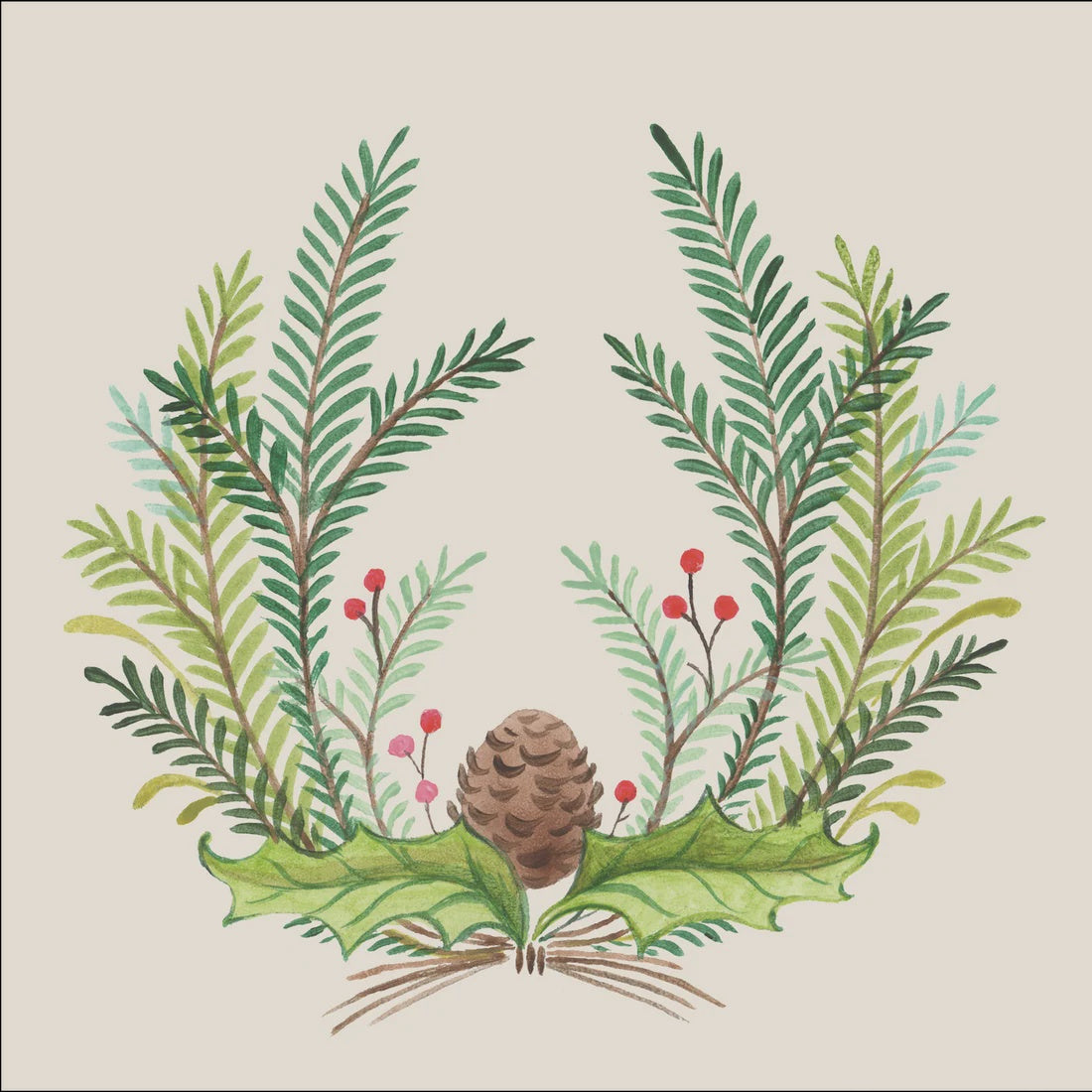 Hester & Cook - CHRISTMAS SPRIGS - Cocktail Napkin