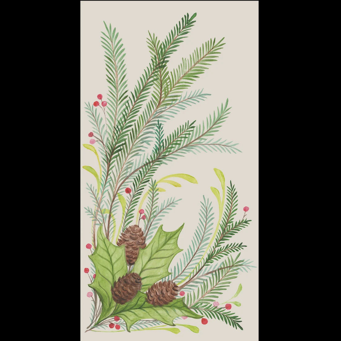 Hester & Cook - CHRISTMAS SPRIGS - Guest Napkin