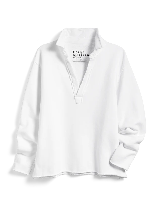 Frank & Eileen - Patrick Triple Fleece Popover Henley - White