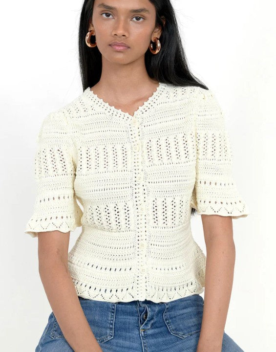 Banjanan - Laura Crochet Cardigan - Ivory