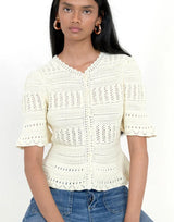 Banjanan - Laura Crochet Cardigan - Ivory