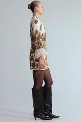 Cara Cara- Vida Dress- Castle Paisley Ivory