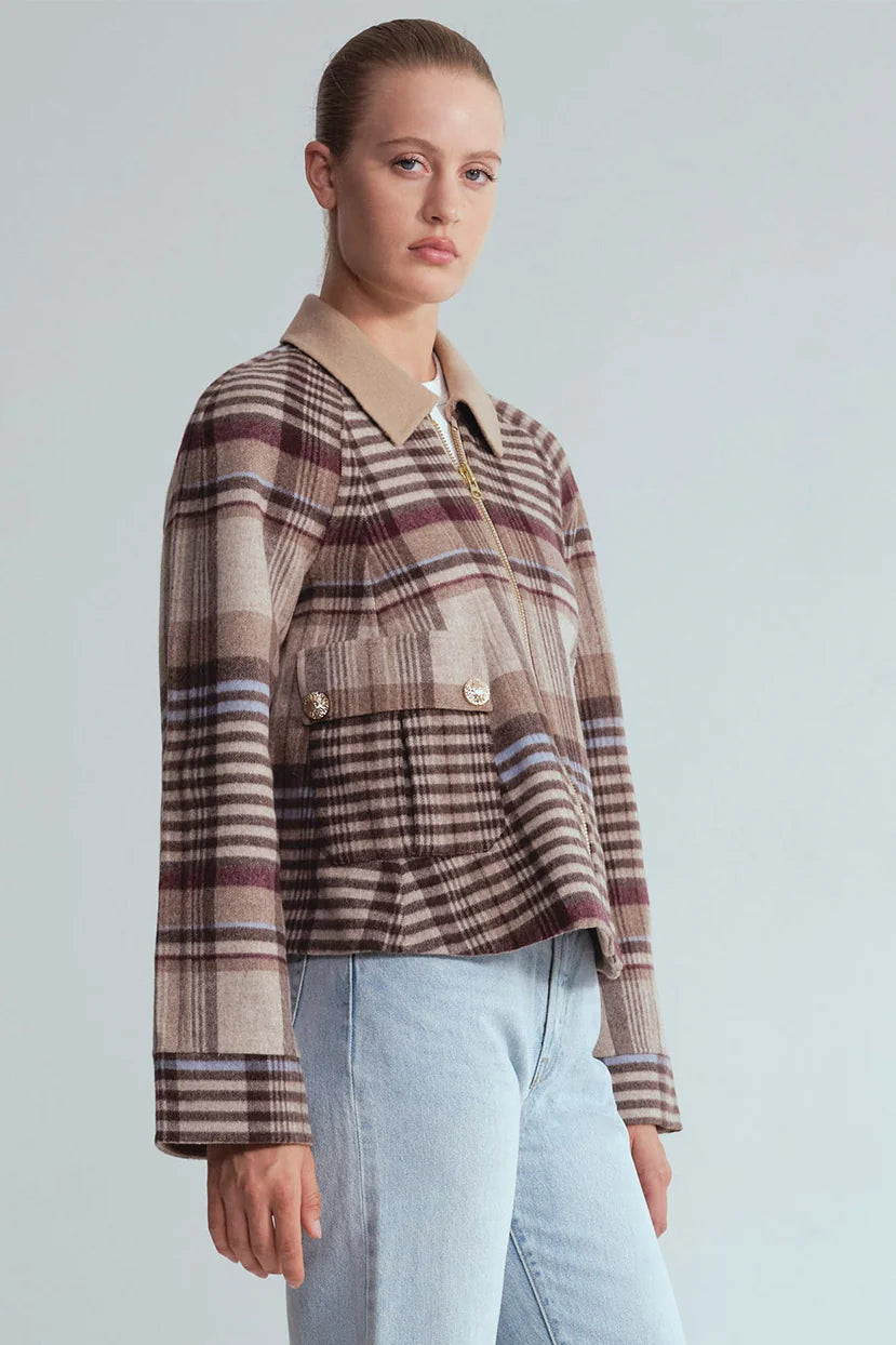 Cara Cara- Andrew Jacket- Pima Plaid Tan