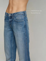 L'agence Joanne L/R Wide Leg Jean in Dry Ice