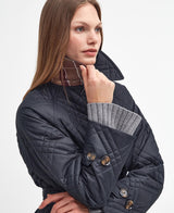 Barbour - Mariah Quilted Trench - Black/Muted Cabernet Tartan