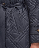 Barbour - Mariah Quilted Trench - Black/Muted Cabernet Tartan