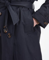 Barbour - Gwyn Showerproof Trench Coat - Black/Muted Cabernet Tartan