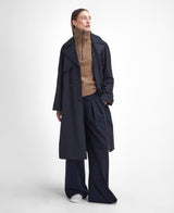 Barbour - Gwyn Showerproof Trench Coat - Black/Muted Cabernet Tartan