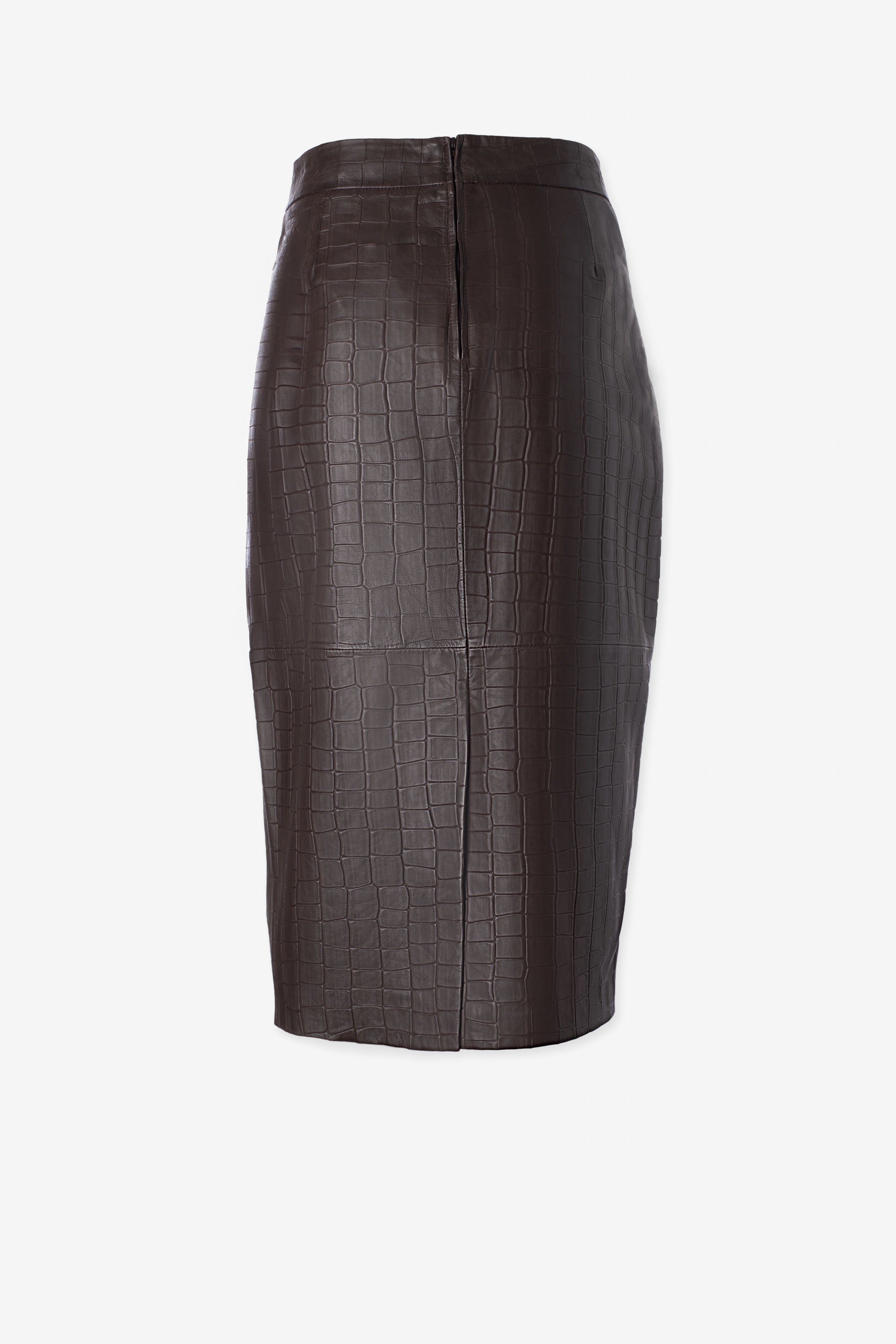 Iris Setlakwe - Croco Pencil Skirt - Espresso