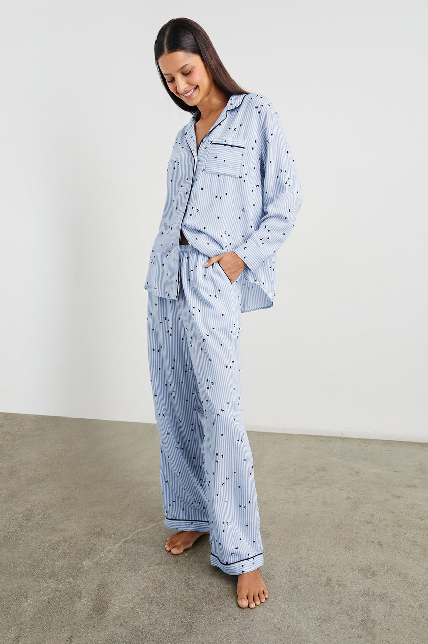 Rails - Luna Pajama Set - Flocked Cosmic Stripe