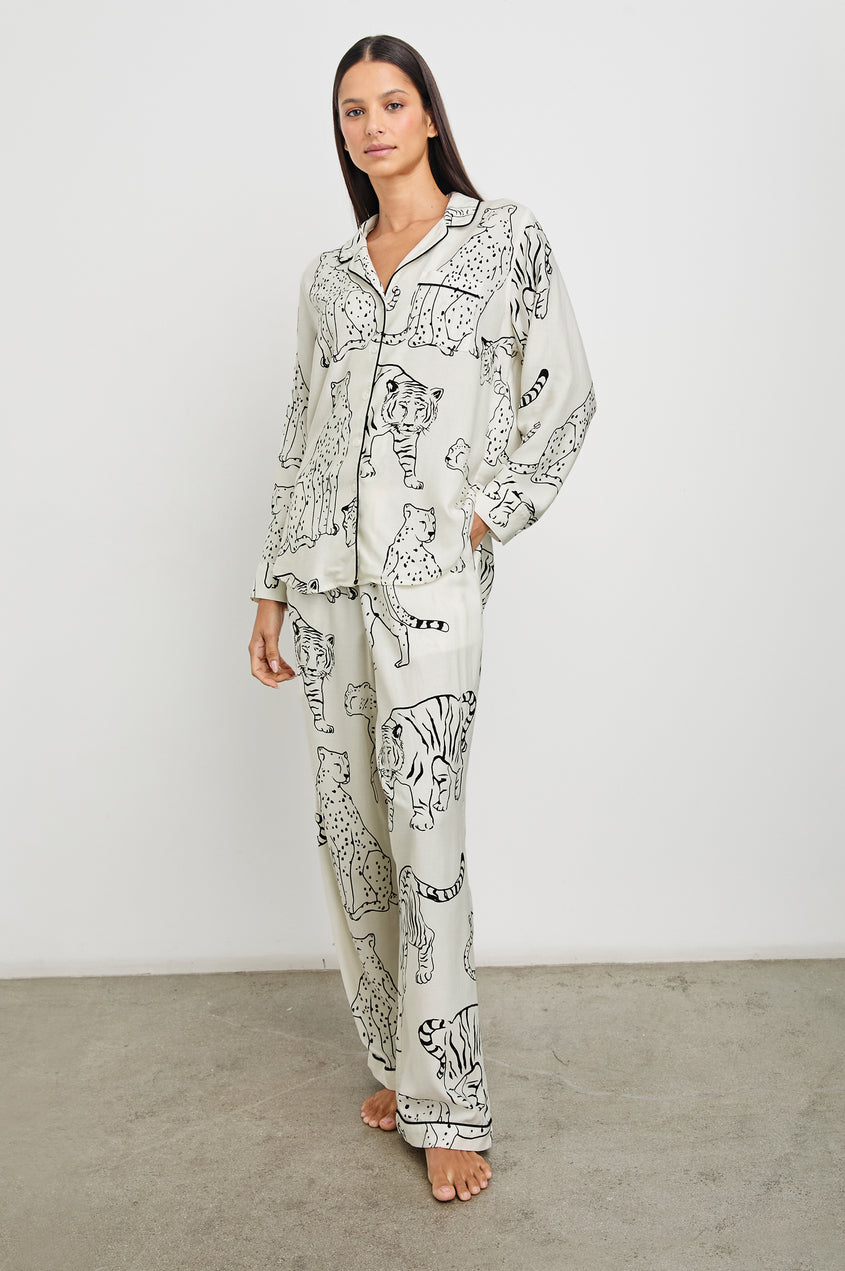 Rails - Luna Pajama Set - Ivory Jungle Cats