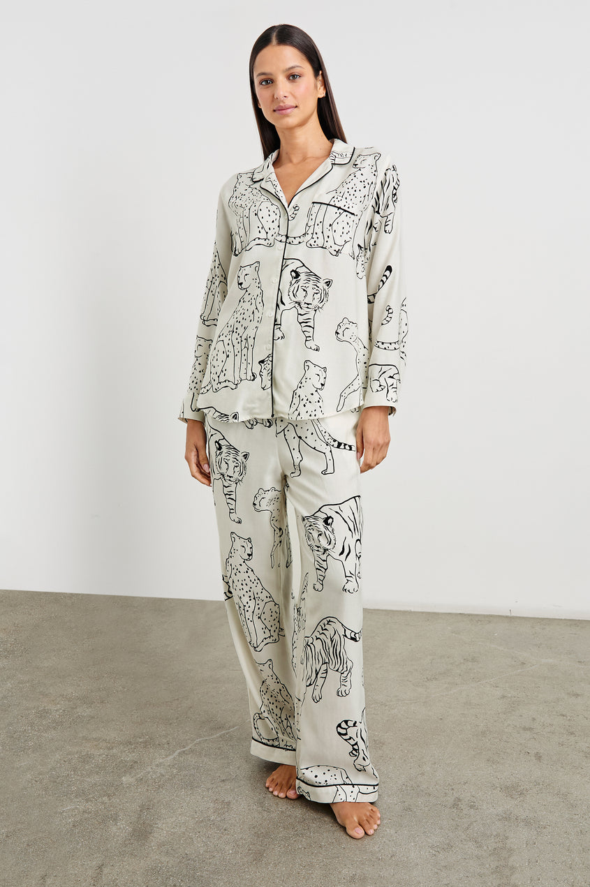 Rails - Luna Pajama Set - Ivory Jungle Cats