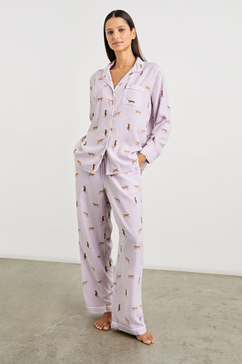 Rails - Luna Pajama Set - Rose Stripe Cats