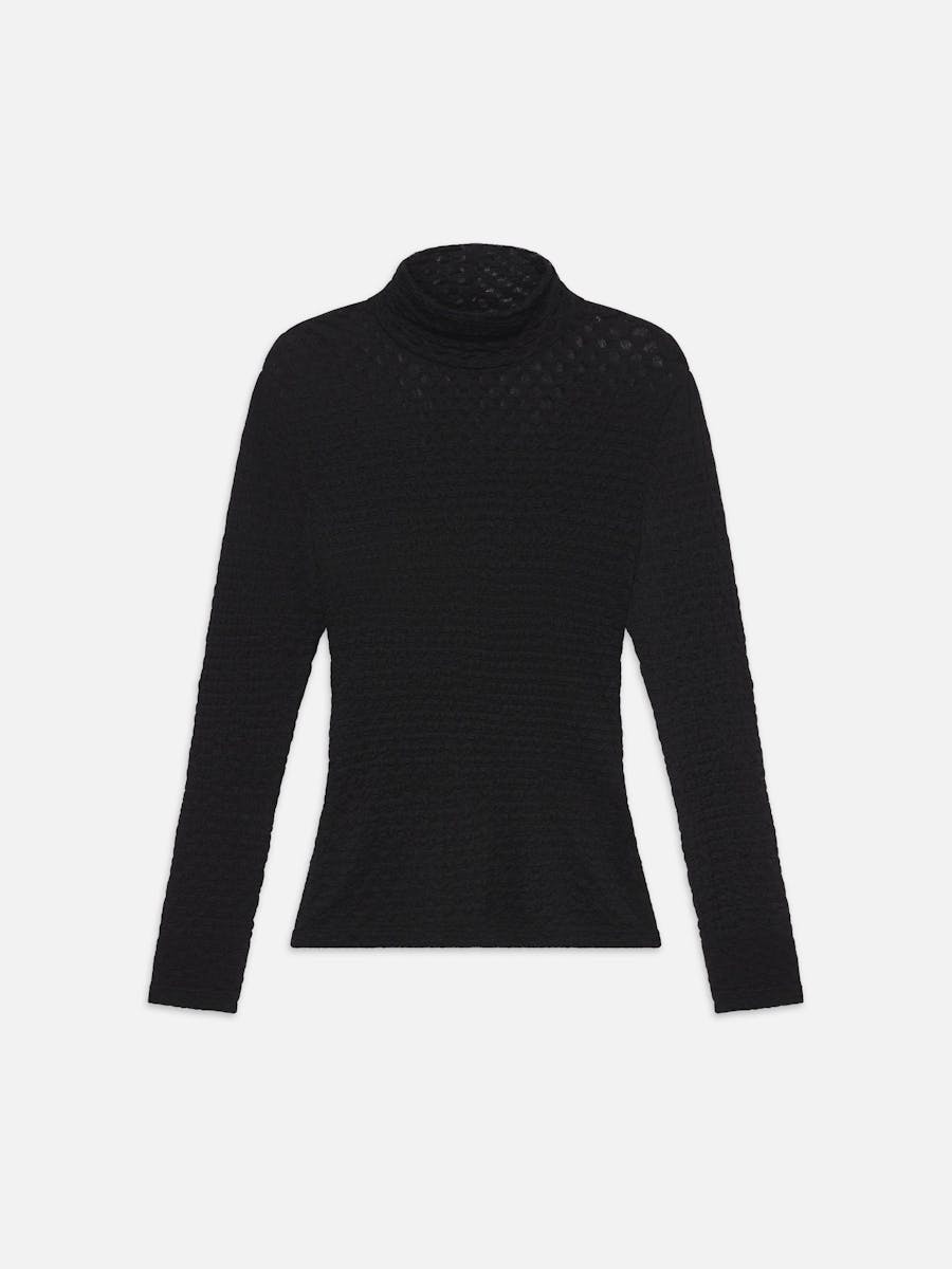 FRAME - Mesh Lace Turtleneck