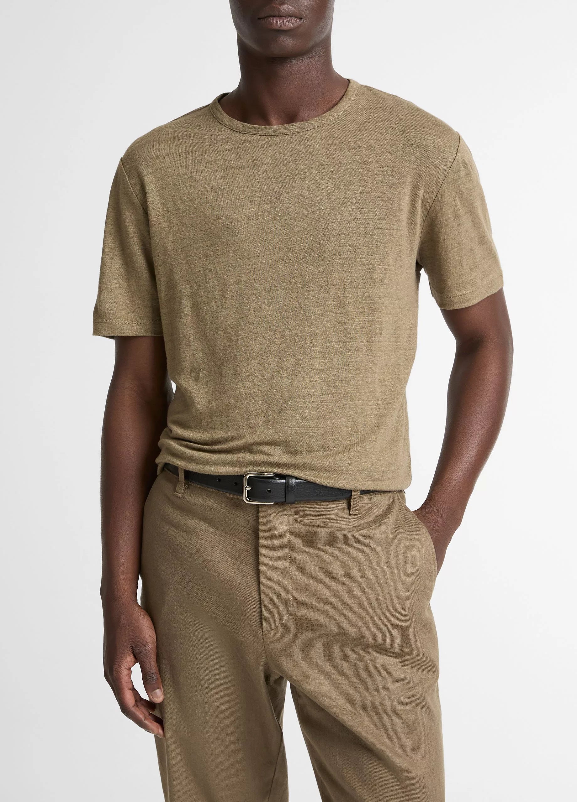 Vince Men's Linen Jersey S/S Crew Kalamata