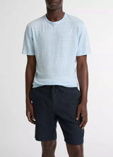 Vince Men's Linen Jersey S/S Crew Rainwater