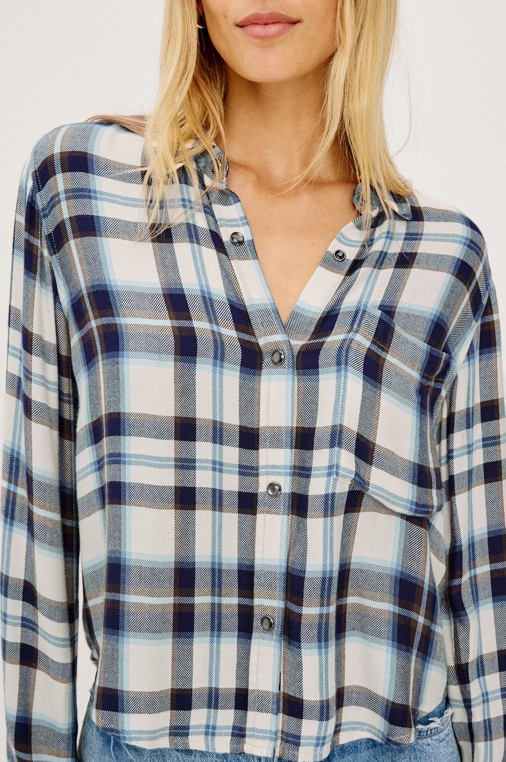 Rails- Milan Flannel Shirt- Ecru Midnight