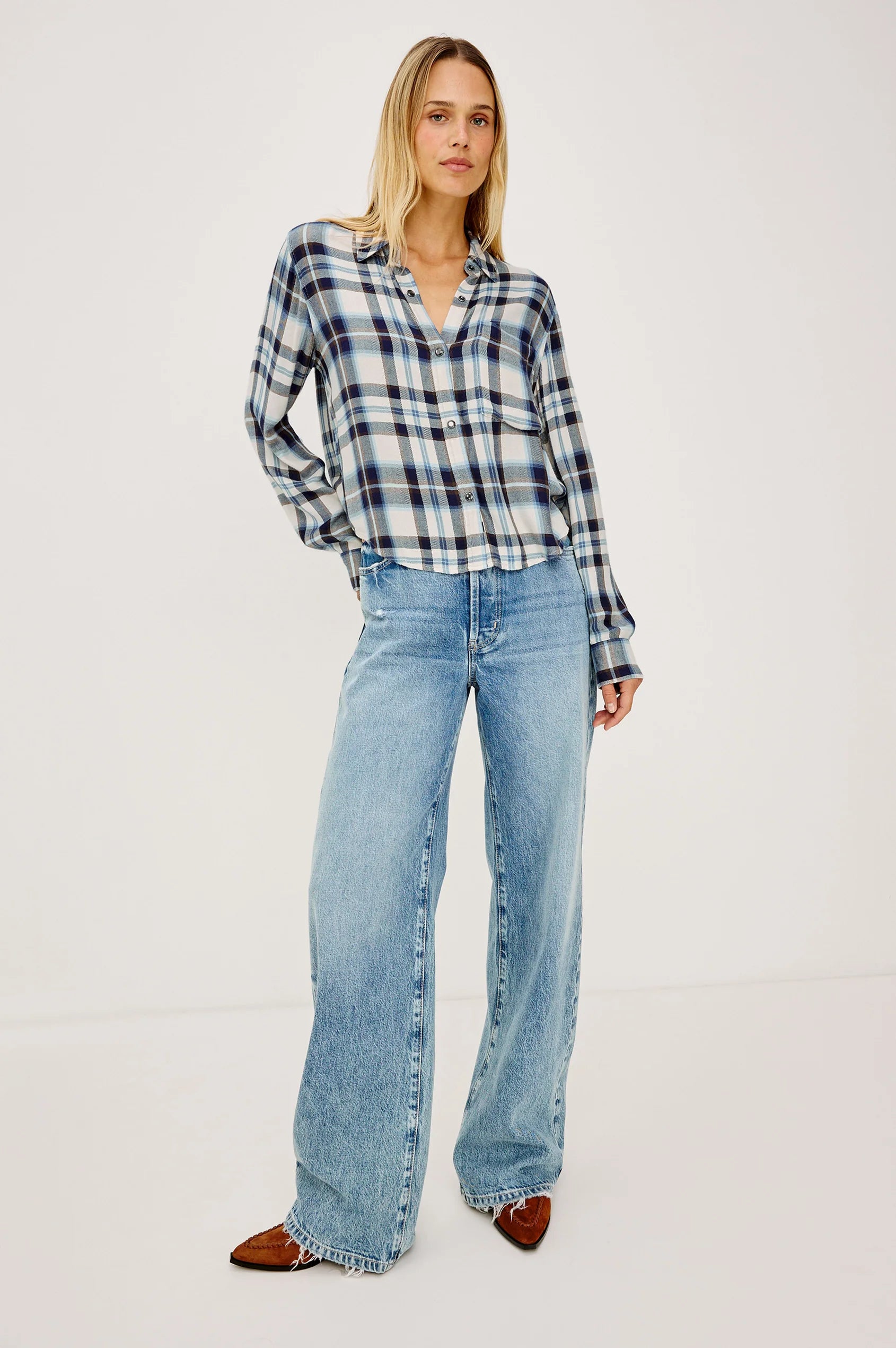 Rails- Milan Flannel Shirt- Ecru Midnight