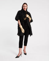 Frances Valentine - Marvelous Jacket with Bows - Gotham Shag Black