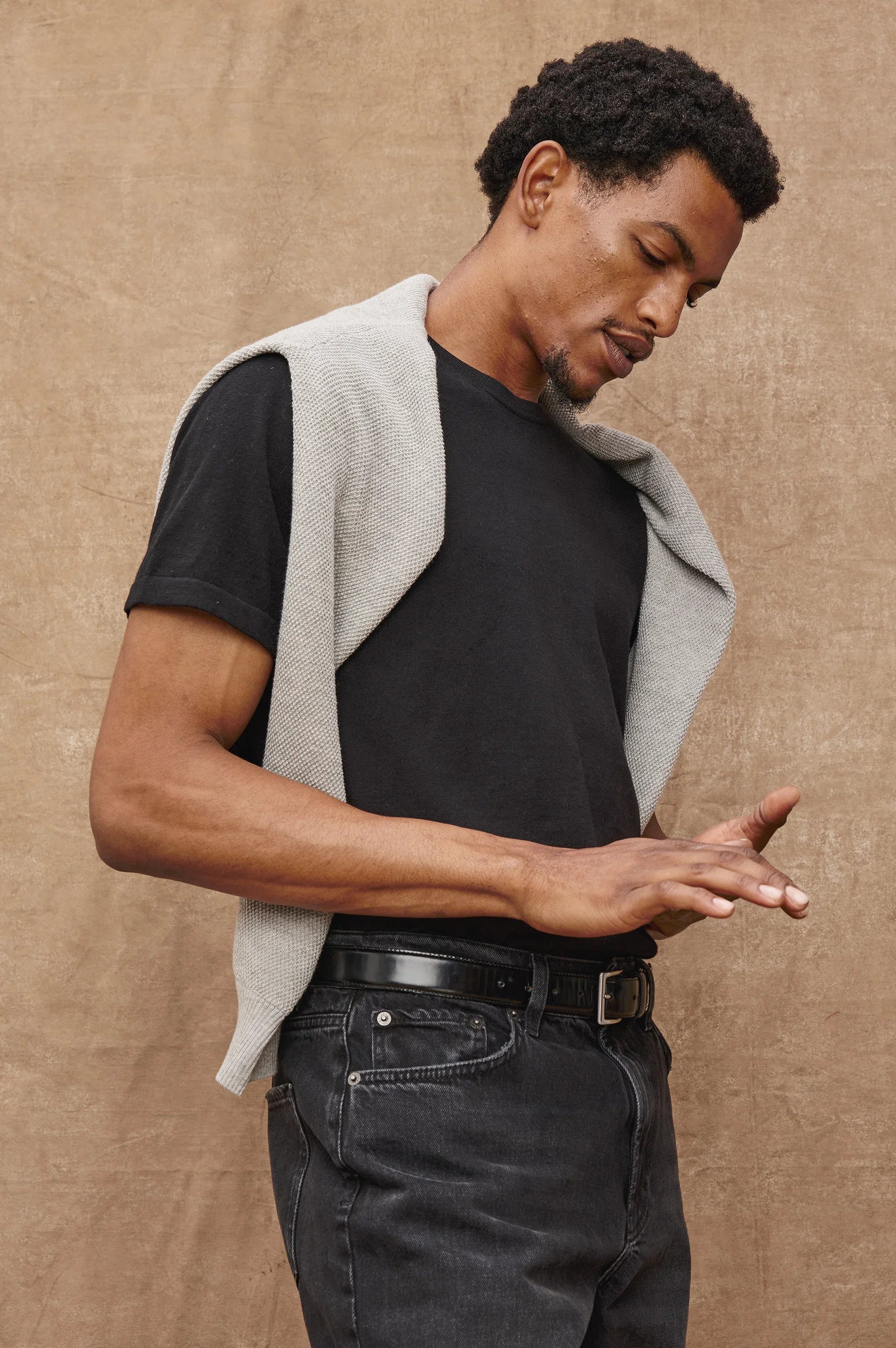 Rails- Mason Cotton Cashmere T Shirt- Black