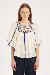 Antik Batik Mati Knit Tee in Cream