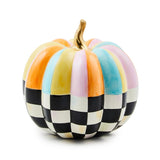 MacKenzie-Childs - Cotton Candy Mini Check & Stripe Pumpkin